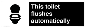 This toilet flushes automatically